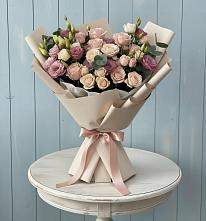 Букет цветов из:  Розы и Лизиантусы в Новый Милет