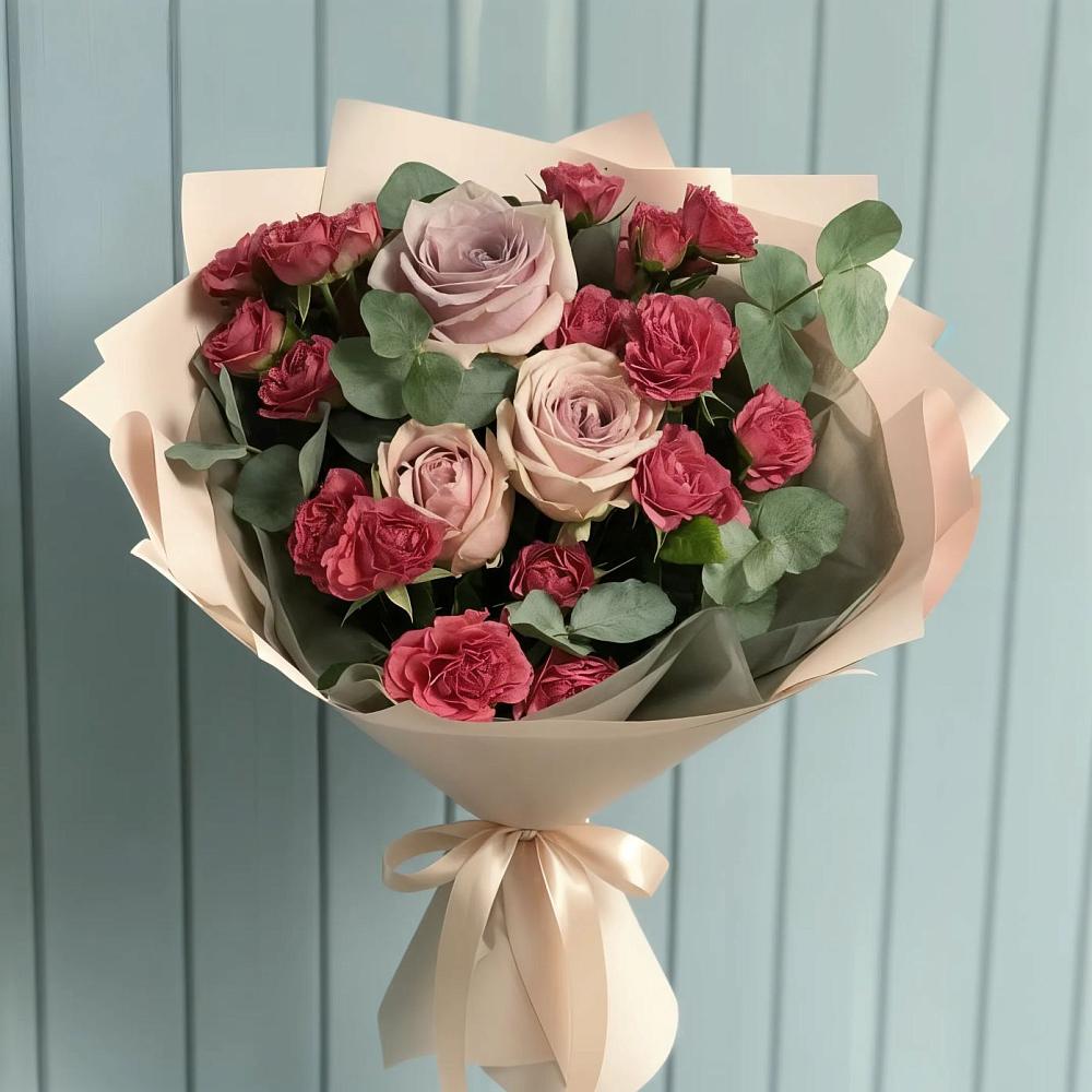 Букет цветов из: Гвоздики и Розы в Новый Милет