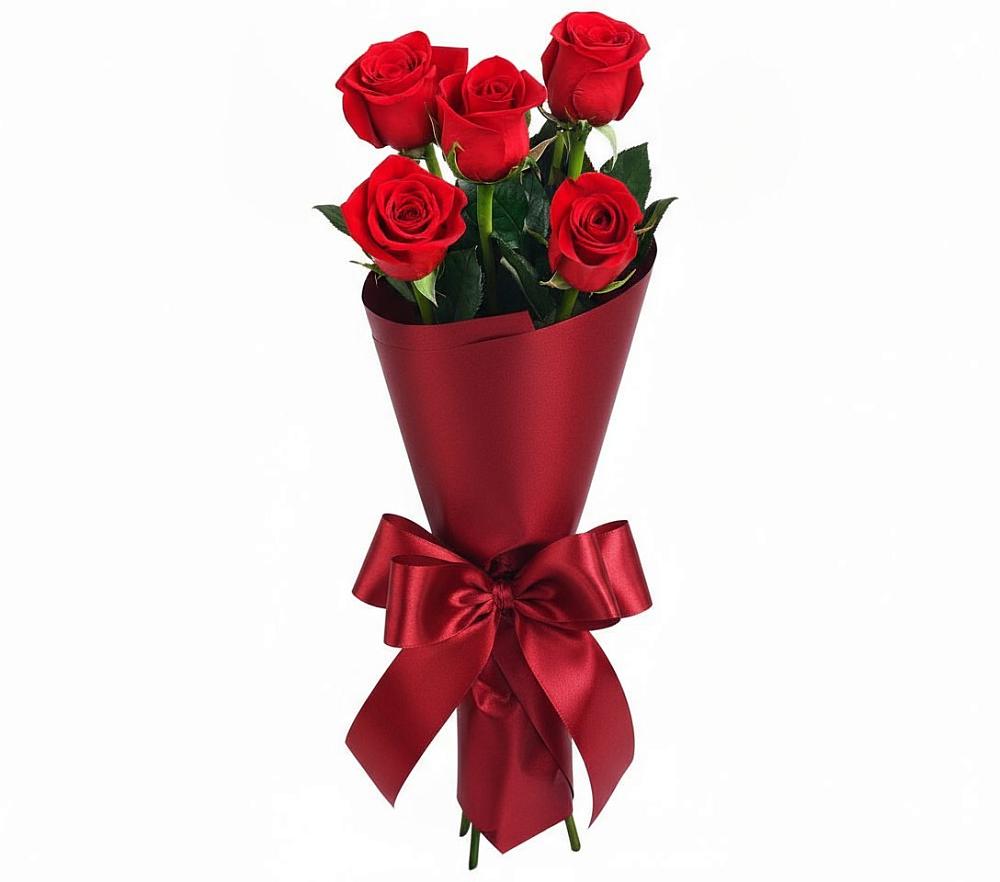 Букет 5 Красных роз Эдлесс Лав в Новый Милет