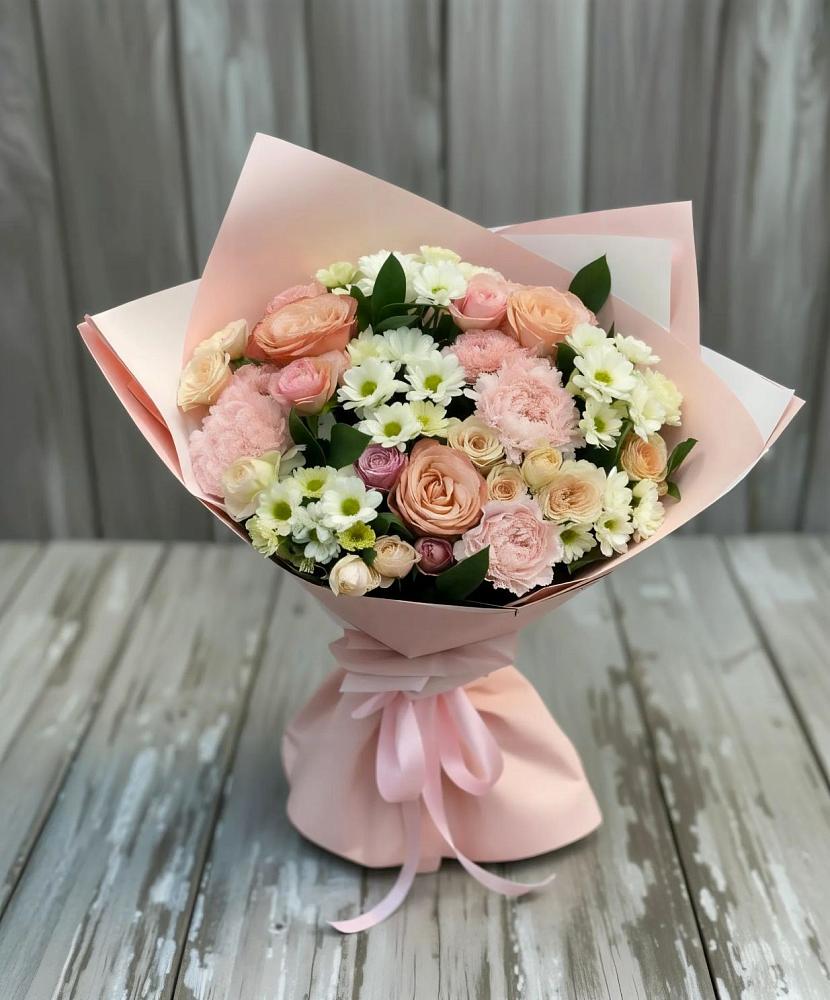 Букет цветов из: Гвоздики, Розы и Хризантемы в Новый Милет