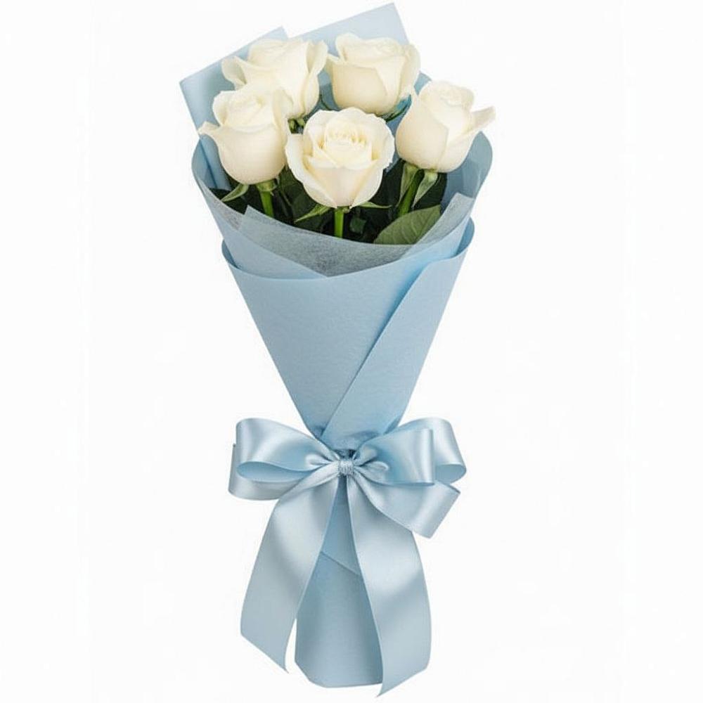 Букет 5 Белых роз Проуд в Новый Милет