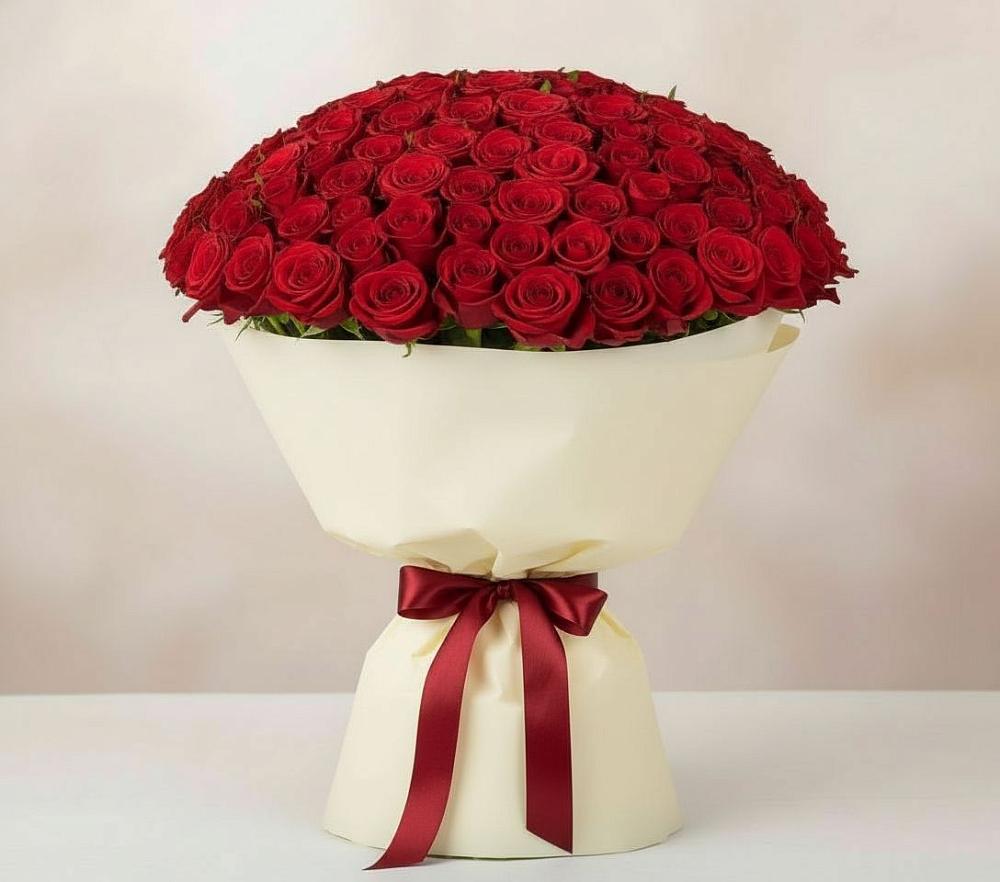 Букет 101 Красная роза Милано в Новый Милет