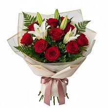 Букет цветов из:  Лилии и Розы в Новый Милет