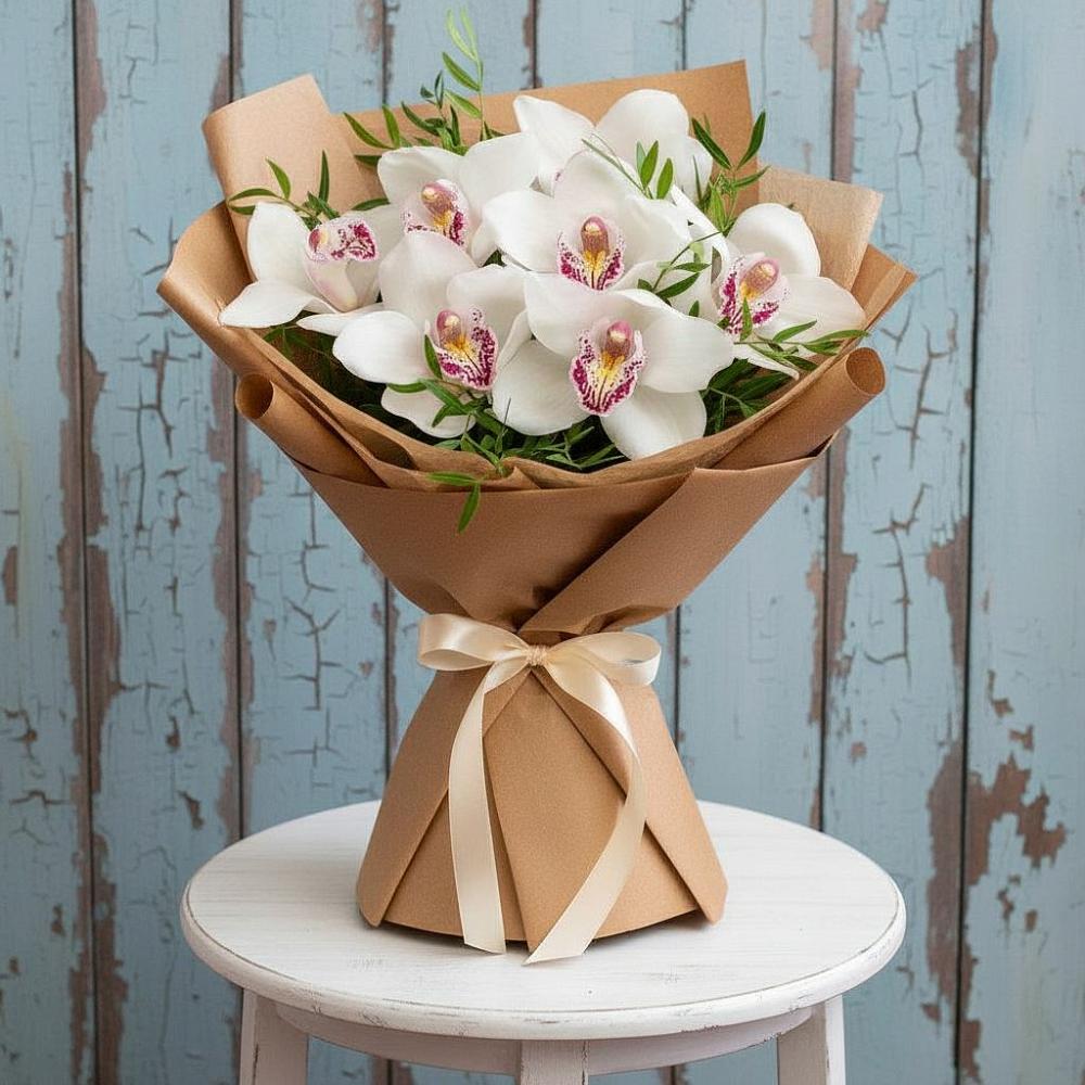 Букет цветов из: Орхидеи и Розы в Новый Милет