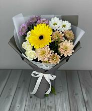 Букет цветов из:  Розы, Герберы и Хризантемы в Новый Милет