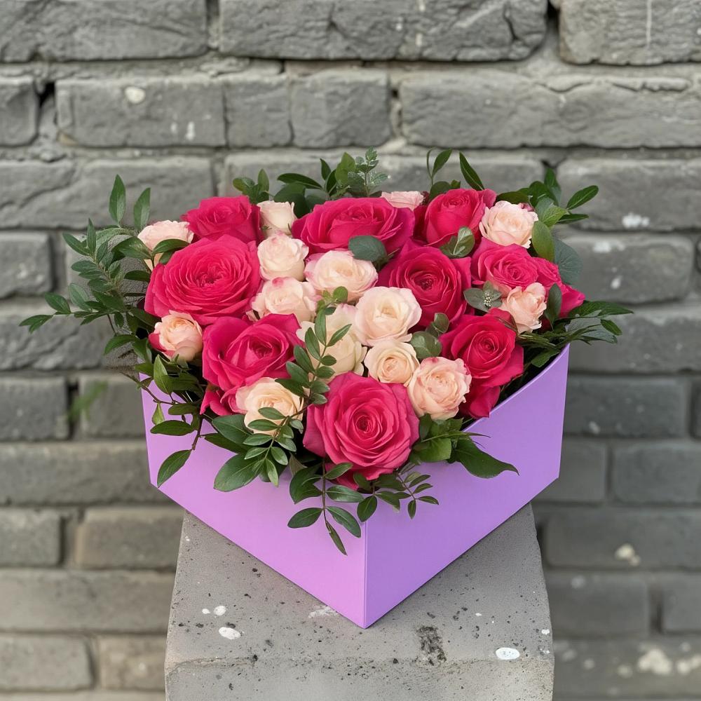 Цветочная композиция из Розы в коробке в Новый Милет