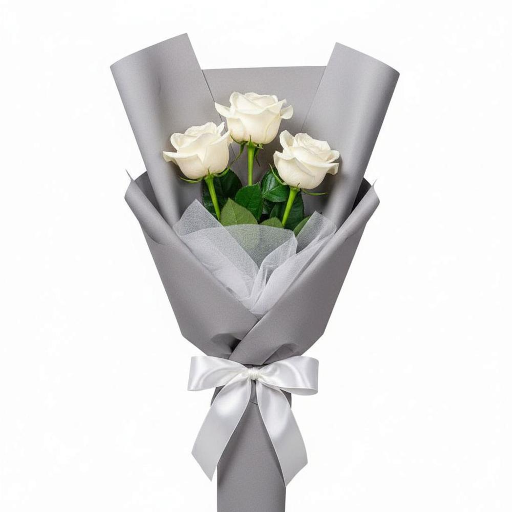 Букет 3 белые розы в Новый Милет