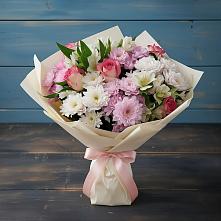 Букет цветов из:  Хризантемы, Альстромерии и Розы в Новый Милет