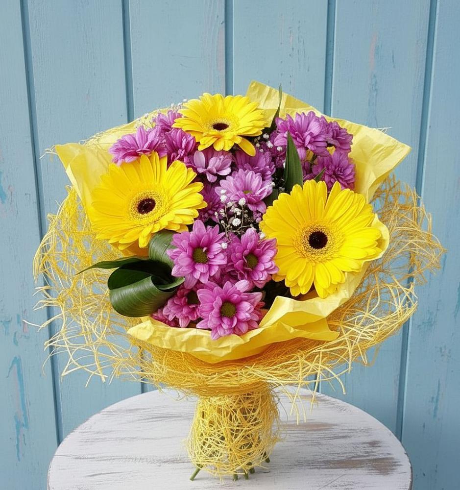Букет цветов из: Хризантемы и Герберы в Новый Милет