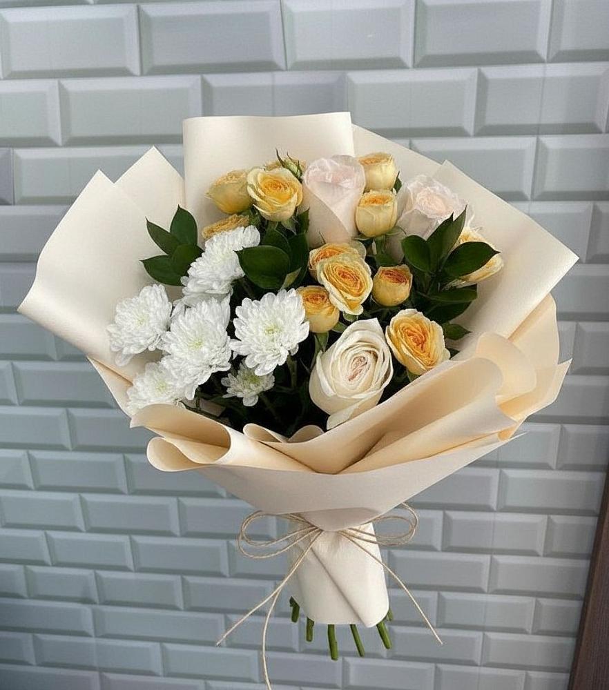 Букет цветов из: Розы и Хризантемы в Новый Милет