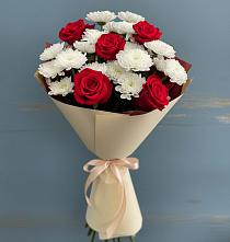 Букет цветов из:  Розы и Хризантемы в Новый Милет