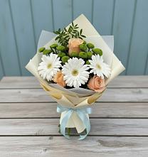 Букет цветов из:  Герберы, Розы и Хризантемы #REPLACE_PRED# Новый Милет