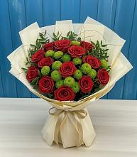 Букет цветов из:  Розы и Хризантемы в Новый Милет