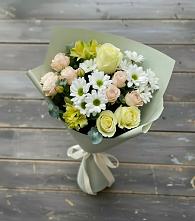 Букет цветов из:  Альстромерии, Розы и Хризантемы в Новый Милет