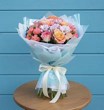 Букет цветов из:  Хризантемы и Розы в Новый Милет