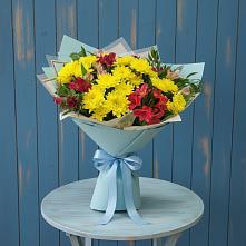 Букет цветов из:  Альстромерии и Хризантемы в Новый Милет