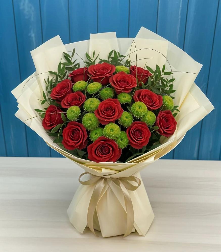 Букет цветов из: Розы и Хризантемы в Новый Милет