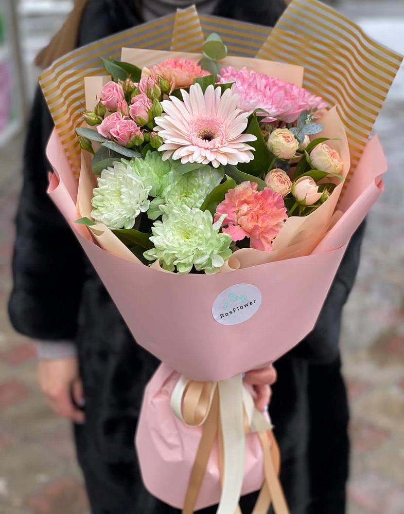 Букет цветов из: Герберы, Хризантемы и Розы в Новый Милет