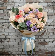 Букет цветов из:  Розы, Лизиантусы и Гвоздики в Новый Милет